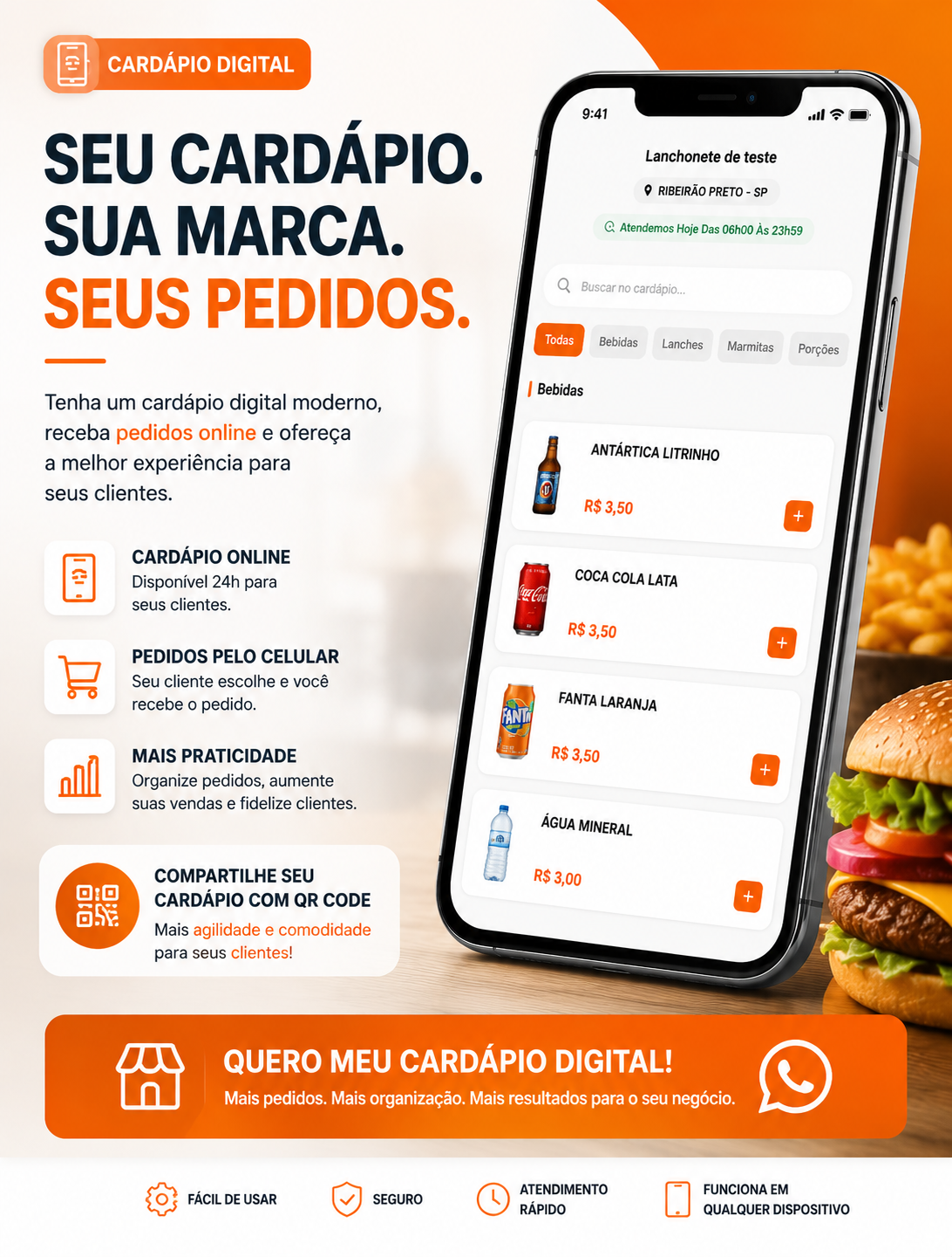 Arte da campanha DeliveryAki — cardápio digital